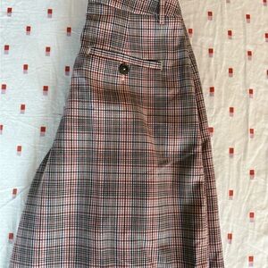 Maeve Multicolor Plaid wide leg trouser